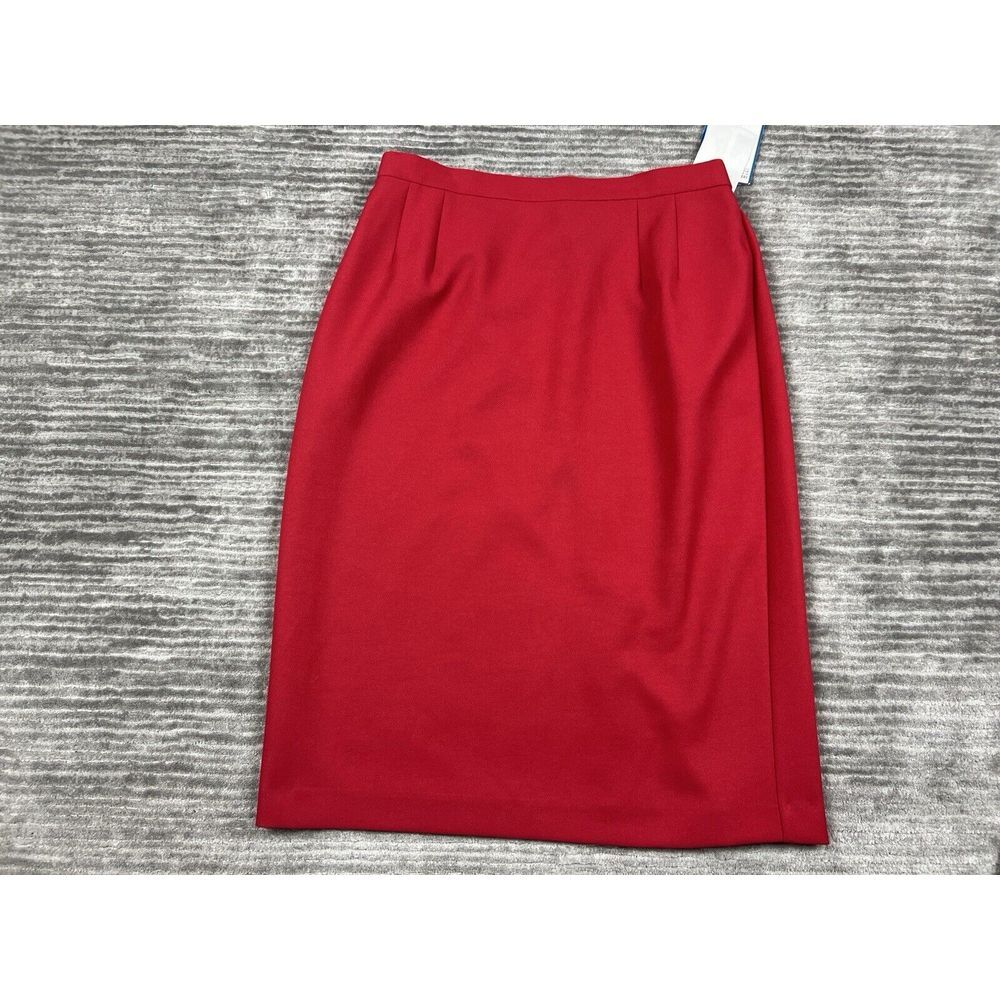 Vintage‎ Leslie Fay Haberdashery Womens 16 Red Midi Straight Pencil Skirt NWT